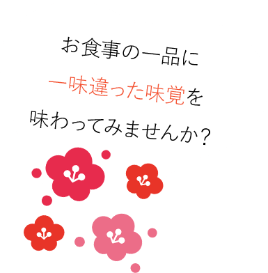 お食事の一品に一味違った味覚を味わってみませんか？